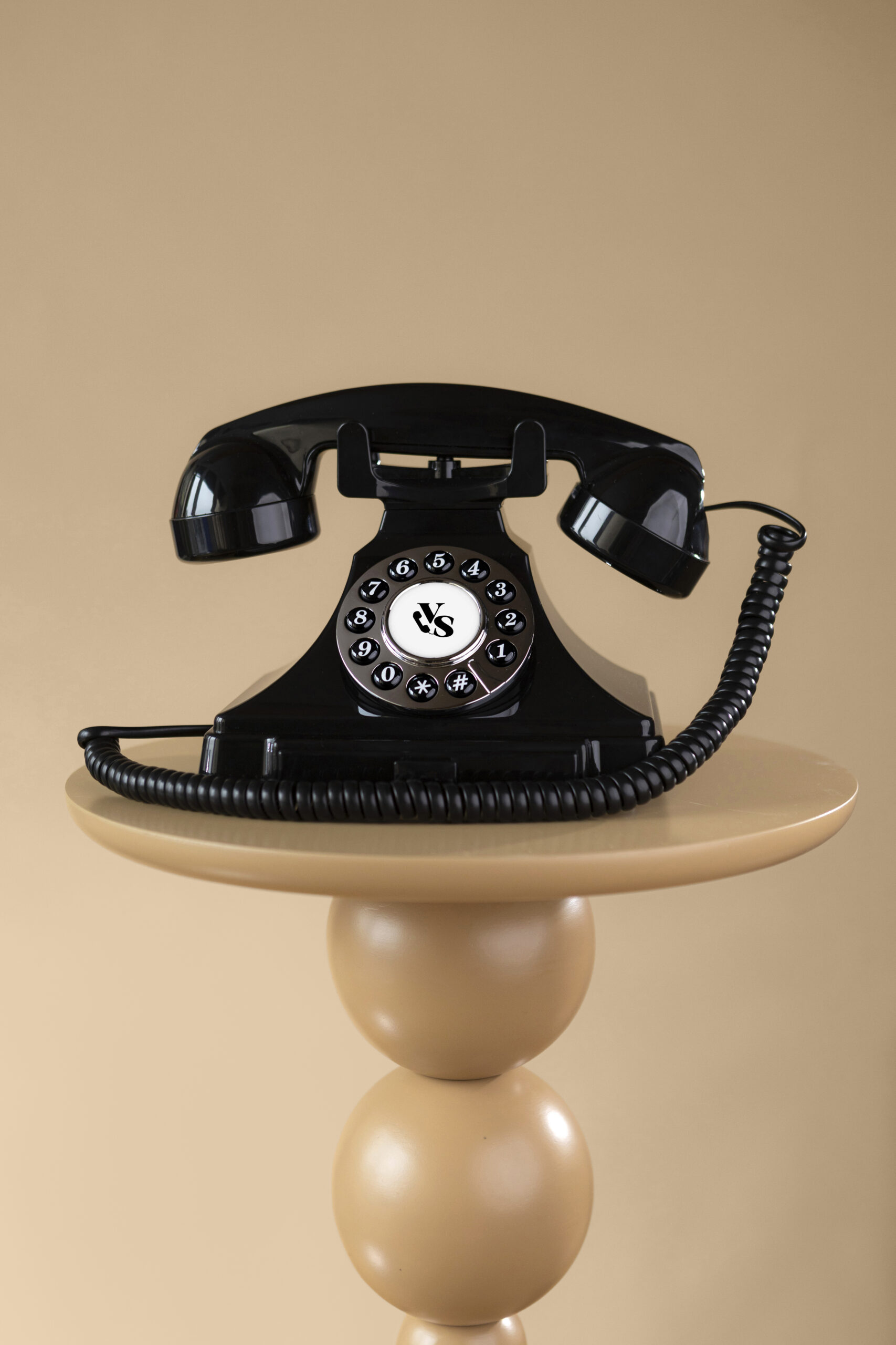 Czarny telefon życzeń audio księga gości w stylu retro